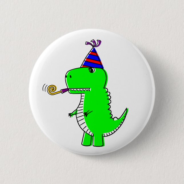 Macaron Rond 5 Cm Joli Dinosaur d'anniversaire (Devant)