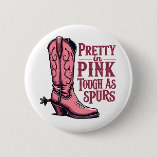Macaron Rond 5 Cm Joli en rose dur comme Spurs Cowgirl Boot Western