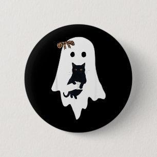 Macaron Rond 5 Cm Joli Fantôme Chat Noir Léopard Arc Drôle Étrange