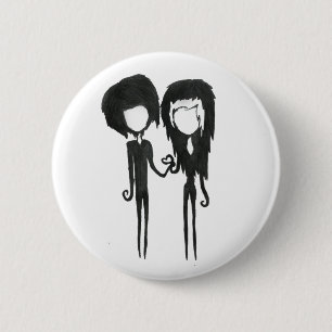 Macaron Rond 5 Cm Joli garçon gothique et art alternatif féminin