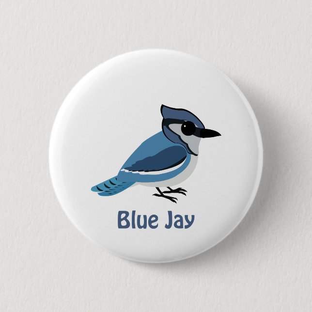 Macaron Rond 5 Cm Joli Jay bleu (Devant)