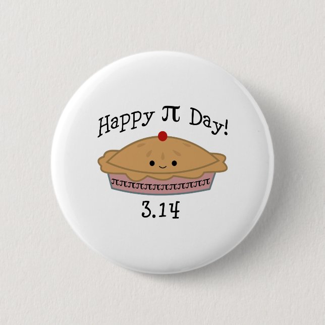 Macaron Rond 5 Cm Joli Joyeux Pi Day ! (Devant)