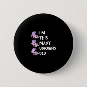 Macaron Rond 5 Cm Joli Licorne Ancien 3 Trois Ans Anniversaire x Enf