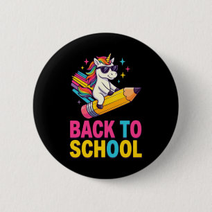 Macaron Rond 5 Cm Joli licorne retour à l'école premier jour d'école
