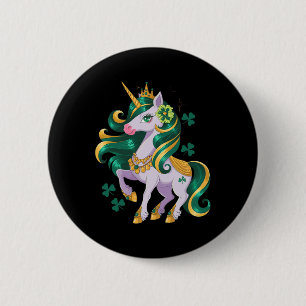 Macaron Rond 5 Cm Joli Licorne Trèfle Filles Enfants St Patricks Day