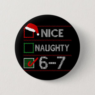 Macaron Rond 5 Cm Joli Méchant 6 7 Mème 67 Noël Six Sept Sueurs
