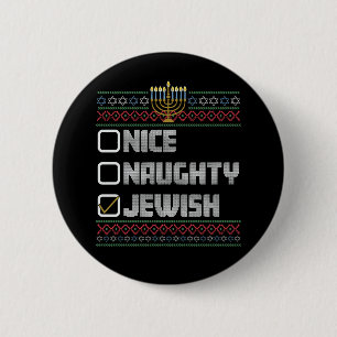 Macaron Rond 5 Cm Joli Moche Santa Juif Noël Hanukkah