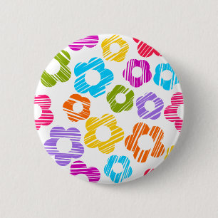 Macaron Rond 5 Cm Joli motif floral fleuri coloré girly joyeux