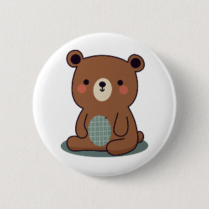 Macaron Rond 5 Cm Joli Ours Brown Teddy