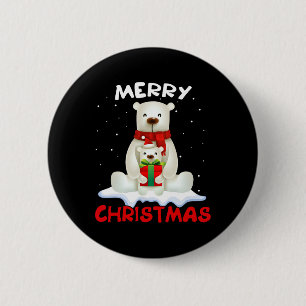 Macaron Rond 5 Cm Joli Ours Polaire Joyeux Noël Noël Noël Noël Noël
