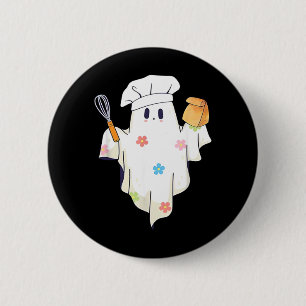 Macaron Rond 5 Cm Joli petit fantôme chef drôle cantinière cafétéria