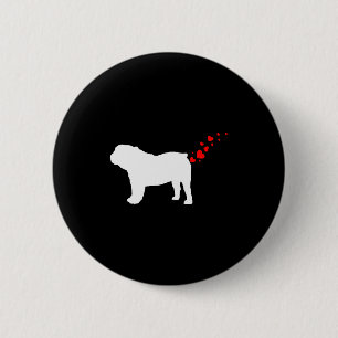 Macaron Rond 5 Cm Joli propriétaire de Bulldog anglais Saint-Valenti