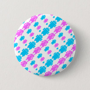 Macaron Rond 5 Cm Joli robot motif de famille