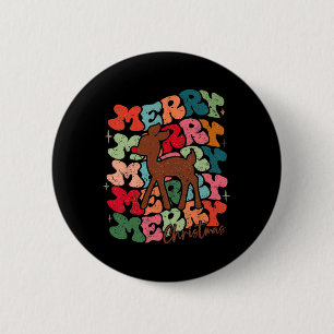 Macaron Rond 5 Cm Joli Rudolph Le Renne au Nez Rouge Spécial Noël