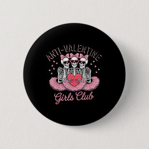 Macaron Rond 5 Cm Joli squelette Anti Saint-Valentin Club de filles