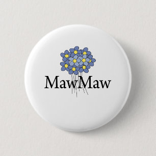 Macaron Rond 5 Cm Joli T-shirt Fleur Bleue MawMaw