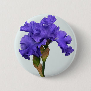 Macaron Rond 5 Cm Joli violet Iris Floral Photo