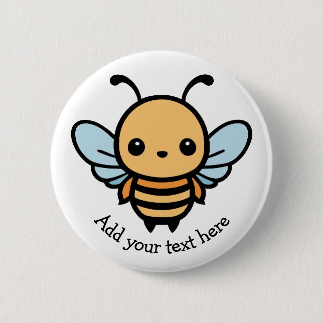 Macaron Rond 5 Cm Jolie abeille à dessin animé (Devant)