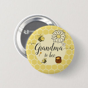 Macaron Rond 5 Cm Jolie abeille avec douce grand-mère-à-abeille miel