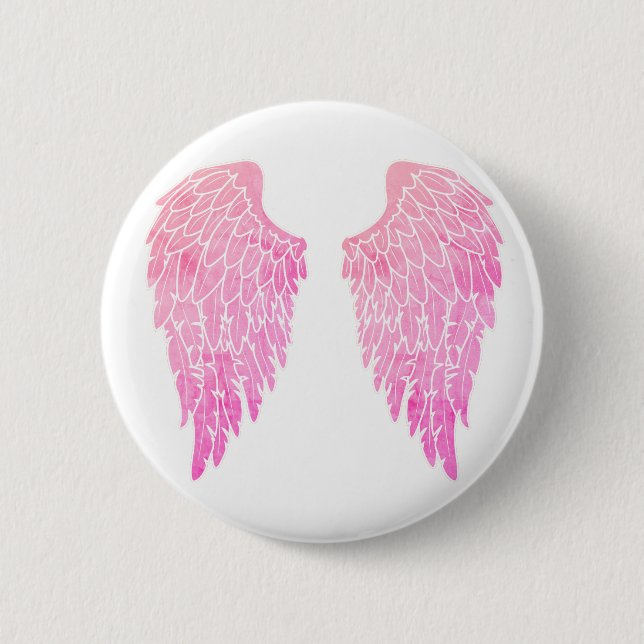 Macaron Rond 5 Cm Jolie ailes d'ange rose (Devant)
