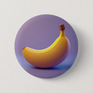 Macaron Rond 5 Cm Jolie banane avec un fond violet
