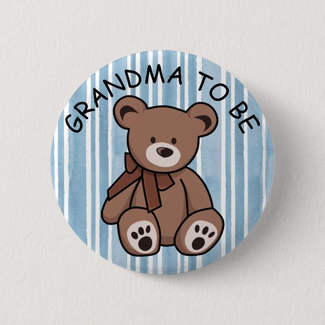 Macaron Rond 5 Cm Jolie Brown Teddy Bear GRANDMA à être (Devant)