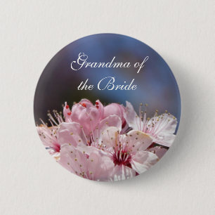 Macaron Rond 5 Cm jolie floraison de cerisier rose printanière dans