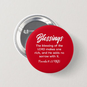 Macaron Rond 5 Cm Jolie foi chrétienne rouge Bénédiction Bible Verse