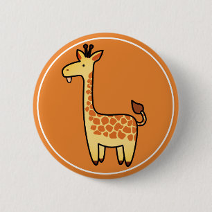 Macaron Rond 5 Cm Jolie Giraffe pour bébé en caricature