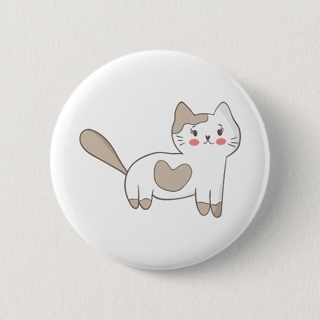 Macaron Rond 5 Cm Jolie Kitty (Devant)