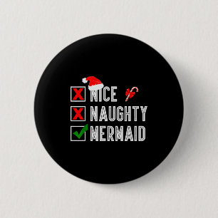 Macaron Rond 5 Cm Jolie Naughty Sirène Joyeux Noël Père Noël X