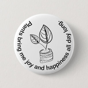 Macaron Rond 5 Cm Jolie plante d'intérieur botanique soin des plante