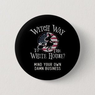 Macaron Rond 5 Cm Jolie Sorcière À La Maison Blanche Kamala Harris M