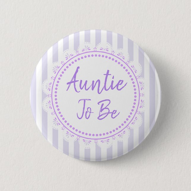 Macaron Rond 5 Cm Jolie Tante Violette Pour Être Lacey Baby shower (Devant)