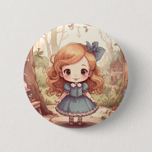Macaron Rond 5 Cm Jolies Aventures d'Alice au Pays des Merveilles Ar