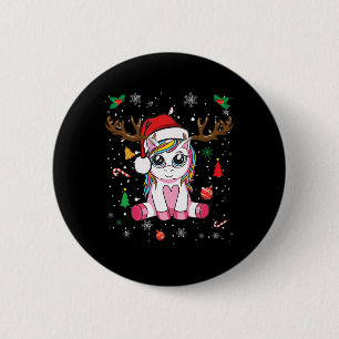 Macaron Rond 5 Cm jolies filles de noël xmas unicorne cerf chr