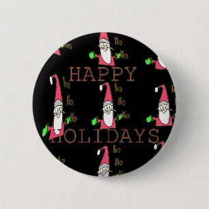 Macaron Rond 5 Cm Jolly Mouse Père Noël : Une Illustration Fun Holid