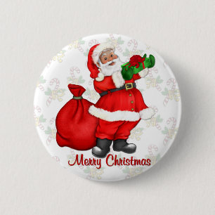 Macaron Rond 5 Cm Jolly Santa Claus