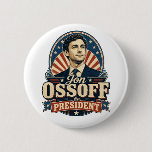 Macaron Rond 5 Cm Jon Ossoff Pour le Président Politique