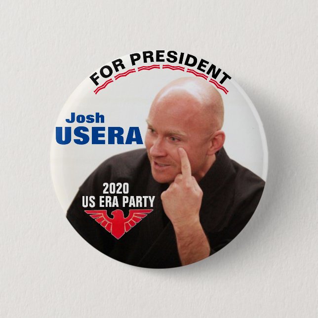 Macaron Rond 5 Cm Josh Usera pour le président 2020 (Devant)