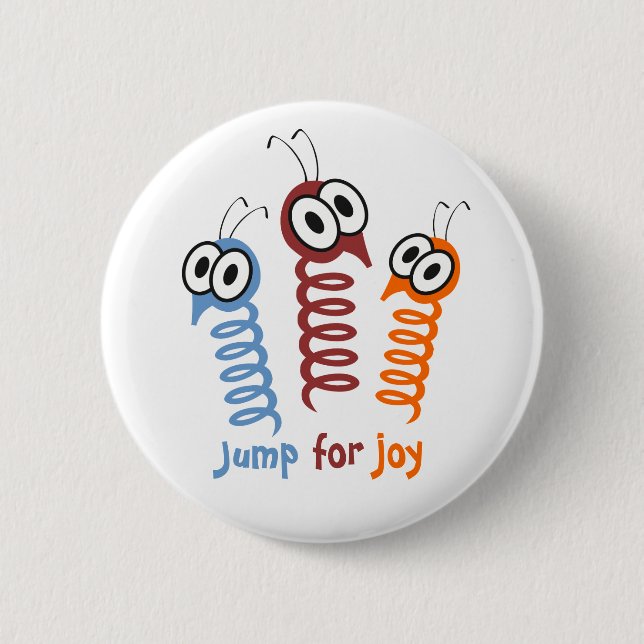 Macaron Rond 5 Cm Jote Jump de joie citer drôle (Devant)