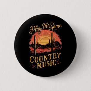 Macaron Rond 5 Cm Joue-moi de la musique country western cowboy vint