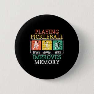 Macaron Rond 5 Cm Jouer au pickleball améliore la mémoire pickleball