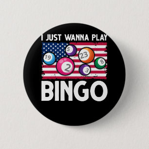 Macaron Rond 5 Cm Jouer Bingo American Flag Funny Bingo