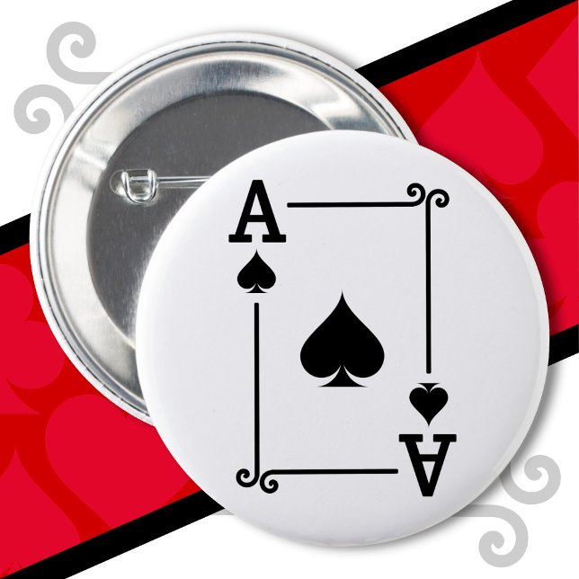 Macaron Rond 5 Cm Jouer Cartes Costume Ace Pique Carte Ace Carte (Créateur téléchargé)