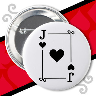 Macaron Rond 5 Cm Jouer Cartes Costume Jack Coeurs Carte Jack