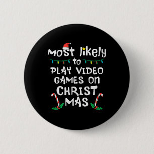 Macaron Rond 5 Cm Jouer jeu vidéo jeu Noël Famille