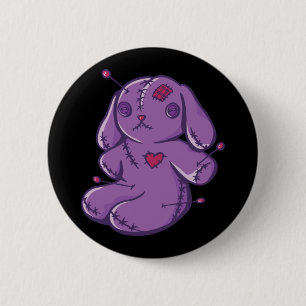 Macaron Rond 5 Cm Jouet Voodoo - Lapin d'Halloween