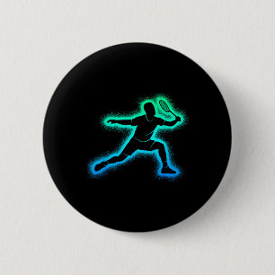 Macaron Rond 5 Cm Joueur Badminton Navette Hommes Enfants Badminton