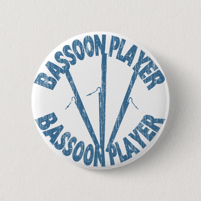 Macaron Rond 5 Cm Joueur Bassoon (Devant)